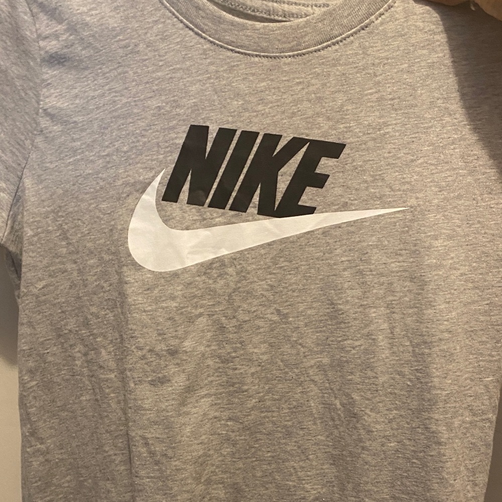 Nike Heather Gray Tee with Black and White Logo